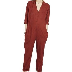 Hatch Taylor Maternity Jumpsuit - Rust - size 0